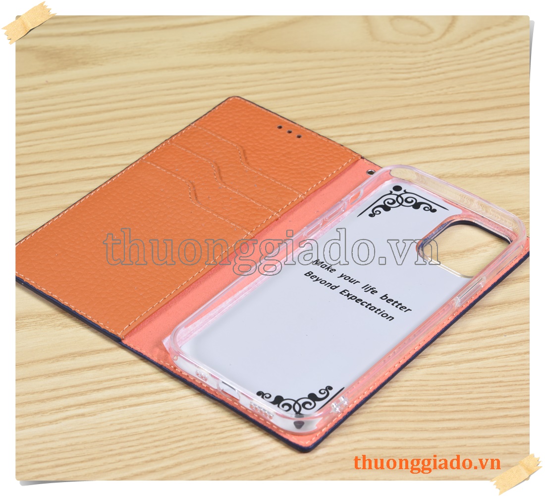 Bao da cầm tay cho iPhone 12 Pro (6.1 inch), iPhone 12 (6.1 inch), da bò, flip leather case