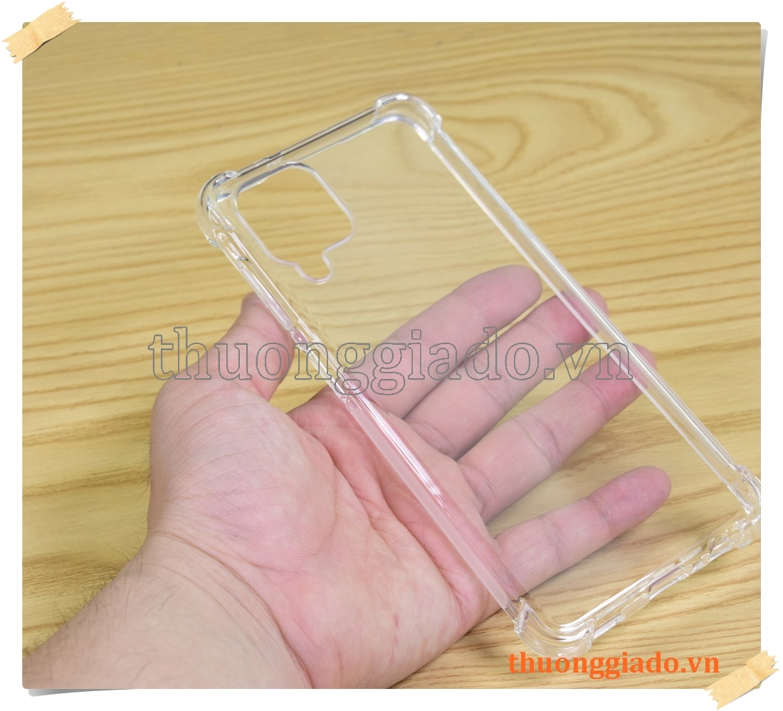 Ốp lưng silicone Samsung Galaxy A12, ốp dẻo trong suốt, tăng cường chống sốc 4 góc