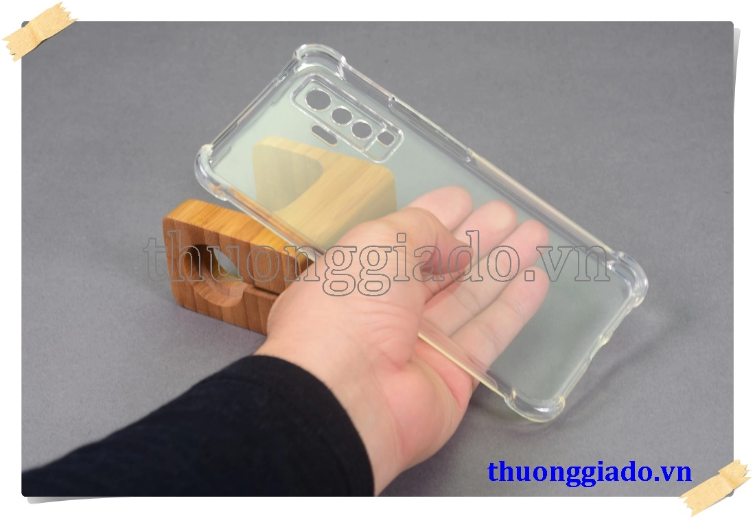 Ốp lưng silicone Vivo X50, ốp dẻo trong suốt tăng cường chống sốc 4 góc