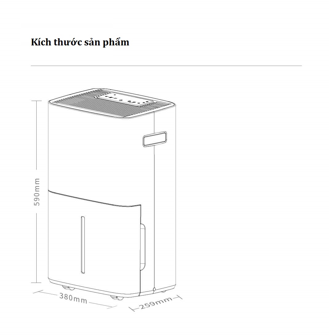 Máy hút ẩm Xiaomi NEW WIDETECH 30L (WDH330EFW1) kết nối Mihome