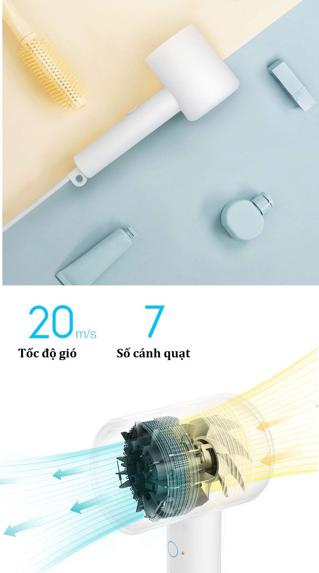 Máy sấy tóc nhanh bù ion âm Xiaomi H300