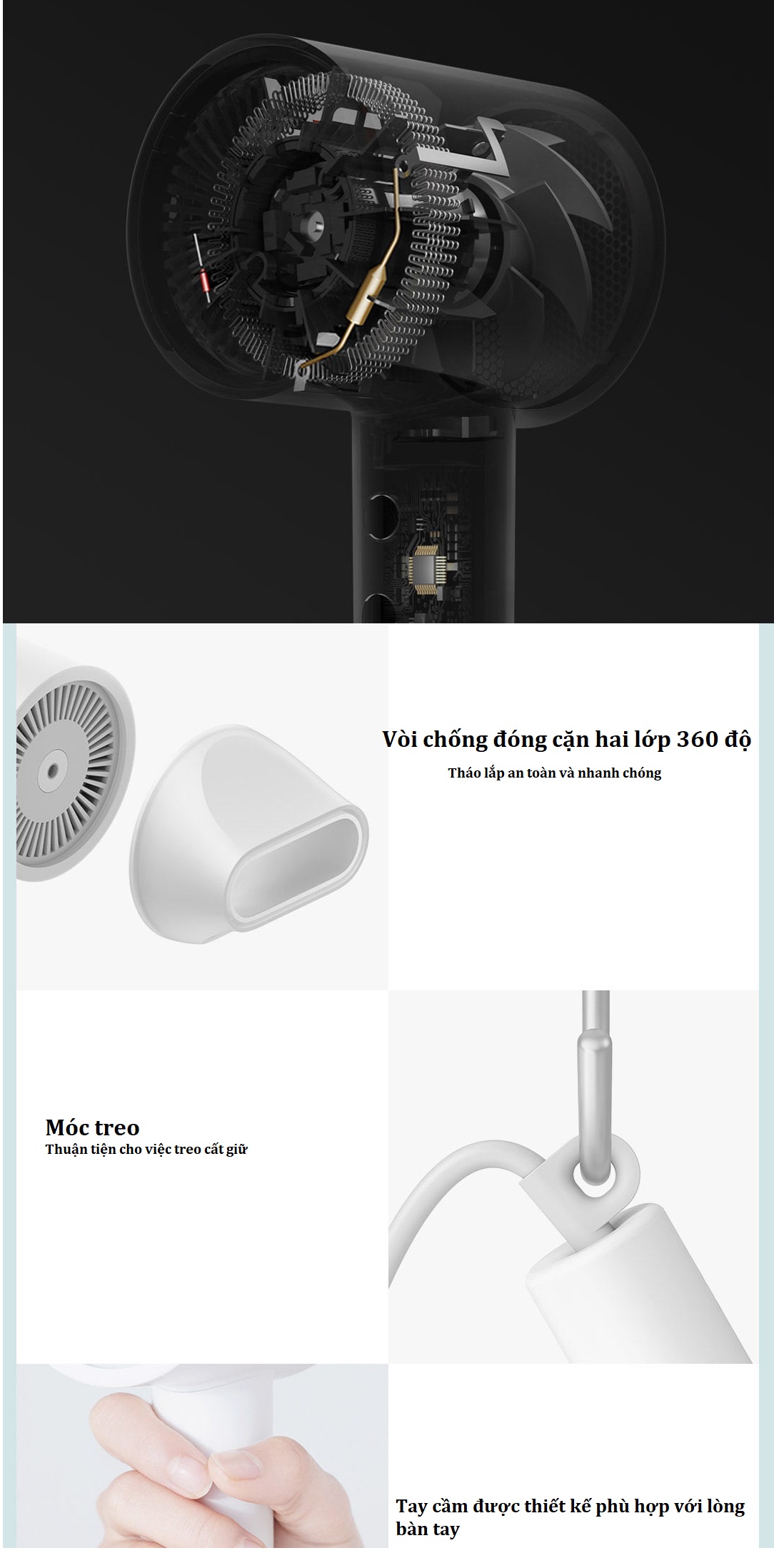 Máy sấy tóc nhanh bù ion âm Xiaomi H300