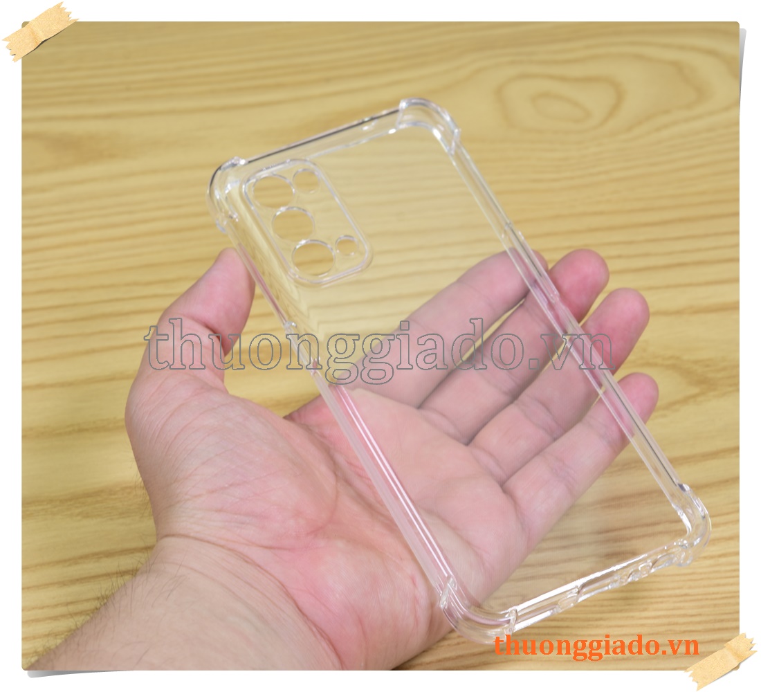 Ốp lưng silicone Oppo Reno 5 (5G), ốp dẻo trong suốt tăng cường chống sốc 4 góc