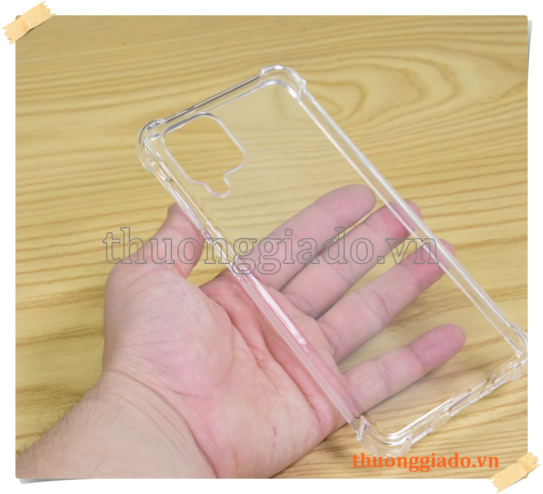 Ốp lưng silicone Samsung Galaxy A12, ốp dẻo trong suốt, tăng cường chống sốc 4 góc