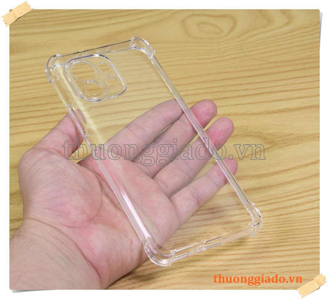 Ốp lưng silicone Mi 11 5G, ốp dẻo trong suốt, tăng cường chống sốc 4 góc