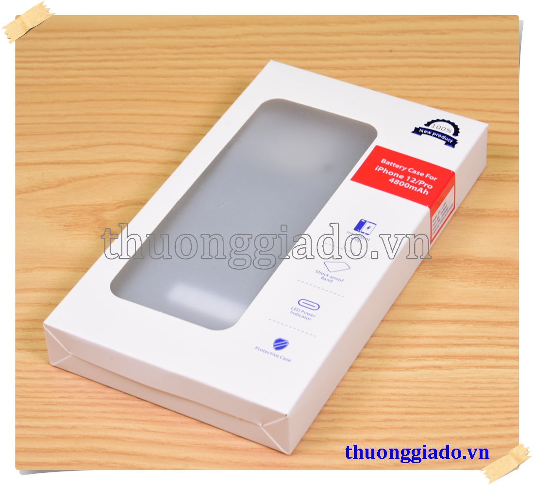 Pin sạc dự phòng iPhone 12 (6.1 inch)/ iPhone 12 Pro (6.1 inch)  4800mAh kiêm ốp lưng