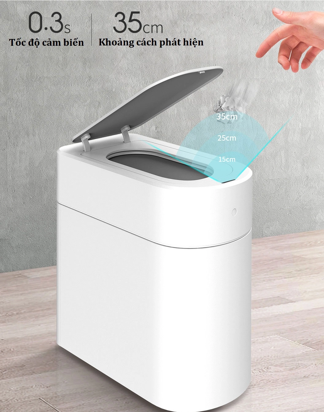 Thùng rác thông minh Xiaomi Townew T3 13L màu trắng