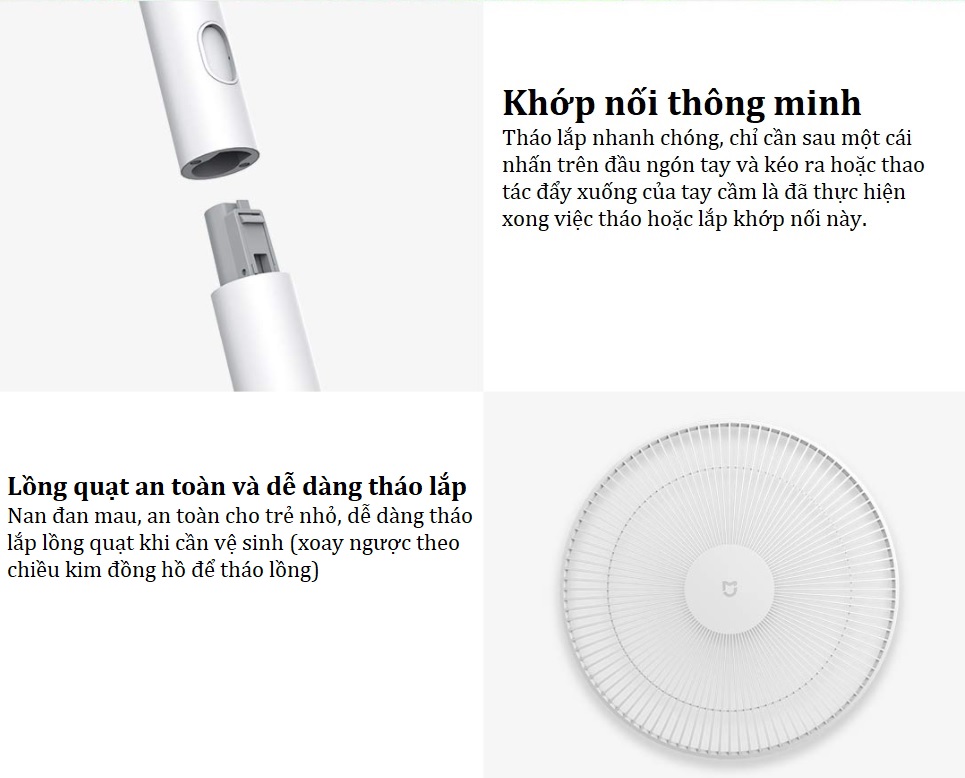 Quạt cây Xiaomi Smartmi Standing Fan Pro BPLDS03DM (động cơ DC, pin 2800mAh)