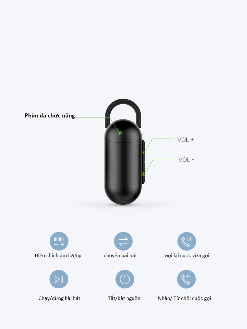Tai nghe Bluetooth QCY-Q12 (earphone, bluetooth v5.0)