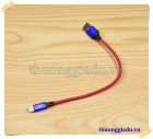 Cáp sạc usb lightning loại ngắn vỏ bọc vải dù