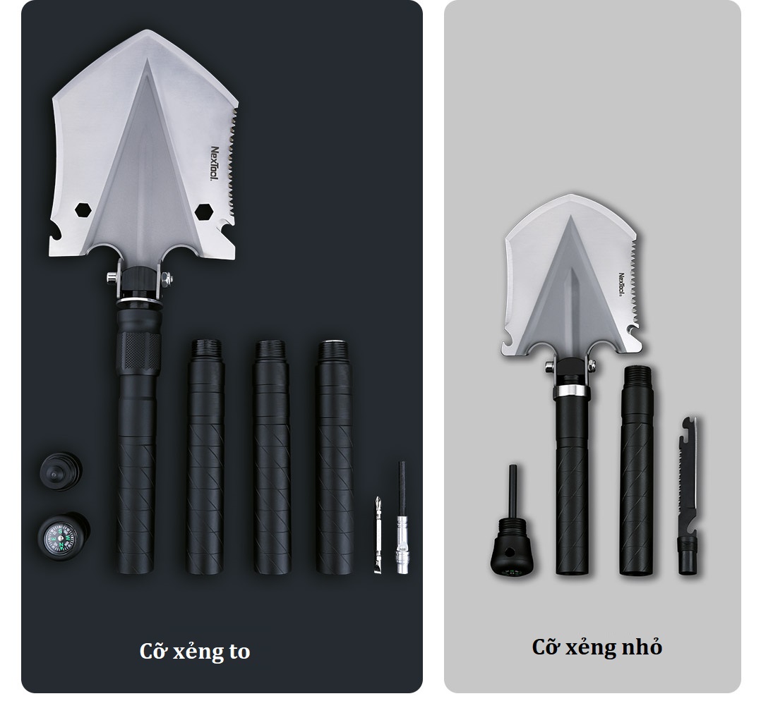 Xẻng đa năng Xiaomi Nextool KT5524 loại dài, cán tay cầm 1 mét