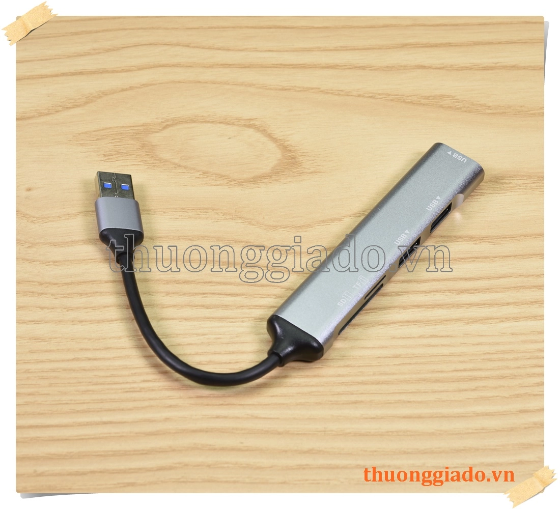 Bộ chuyển đổi đa chức năng 5 trong 1 từ USB-A ra 3 cổng USB3.0+SD+TF (usb hub)