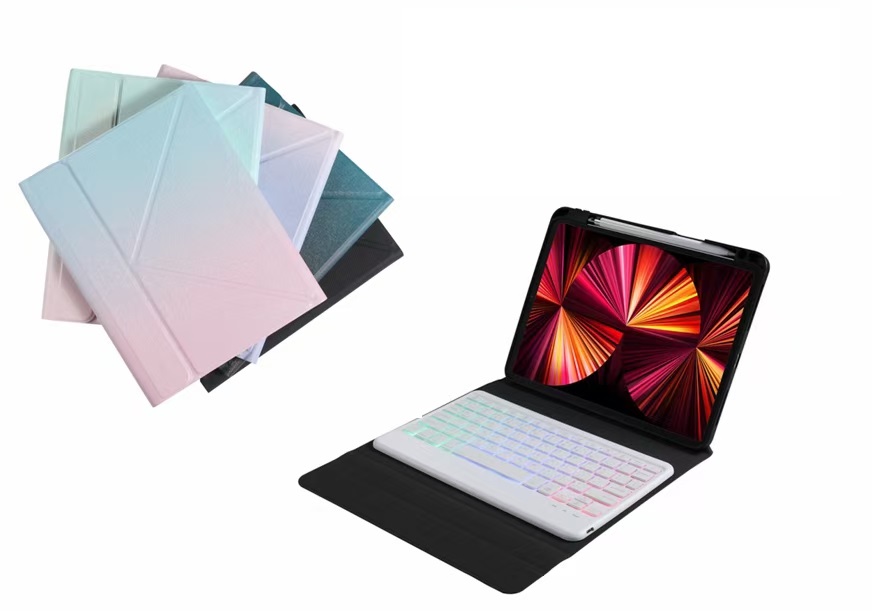 Bàn phím iPad Pro M1 11", iPad Pro 11 2018/2020, iPad Air 4 kèm bao da gấp góc tam giác
