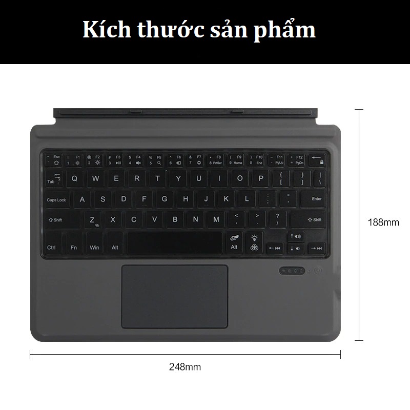 Bàn phím Microsoft Surface Go 10.1/ Surface Go 2 10.2 (kết nối bluetooth, có touchpad)
