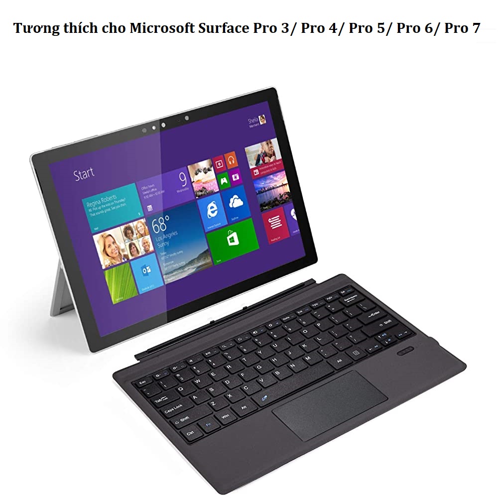 Bàn phím Microsoft Surface Pro 3/ Pro 4/ Pro 5/ Pro 6/ Pro 7 (kết nối bluetooth, có touchpad)