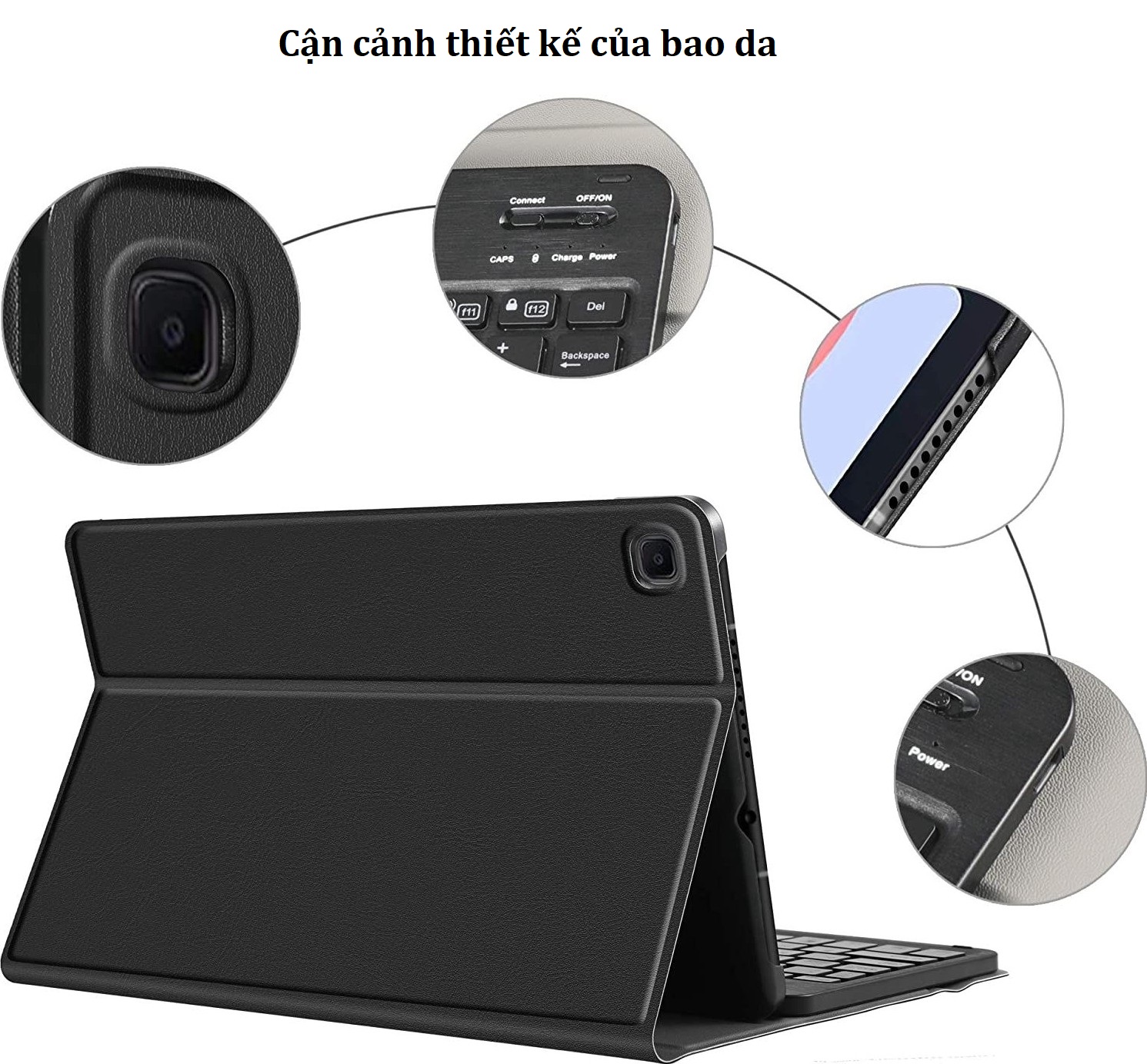 Bao da kèm bàn phím Samsung Galaxy Tab S6 Lite (kèm ngăn để bút s pen)
