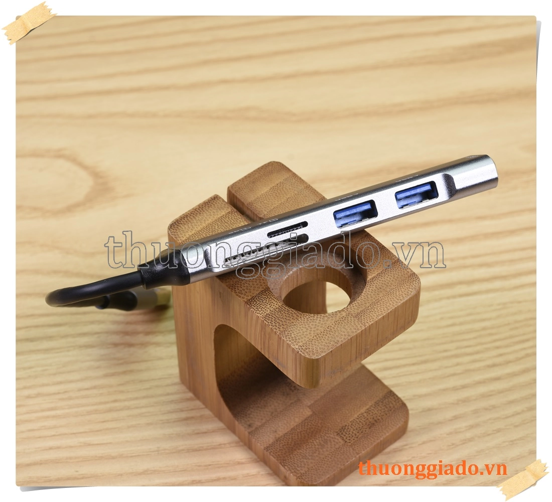 Bộ chuyển đổi đa chức năng 5 trong 1 từ USB-A ra 3 cổng USB3.0+SD+TF (usb hub)