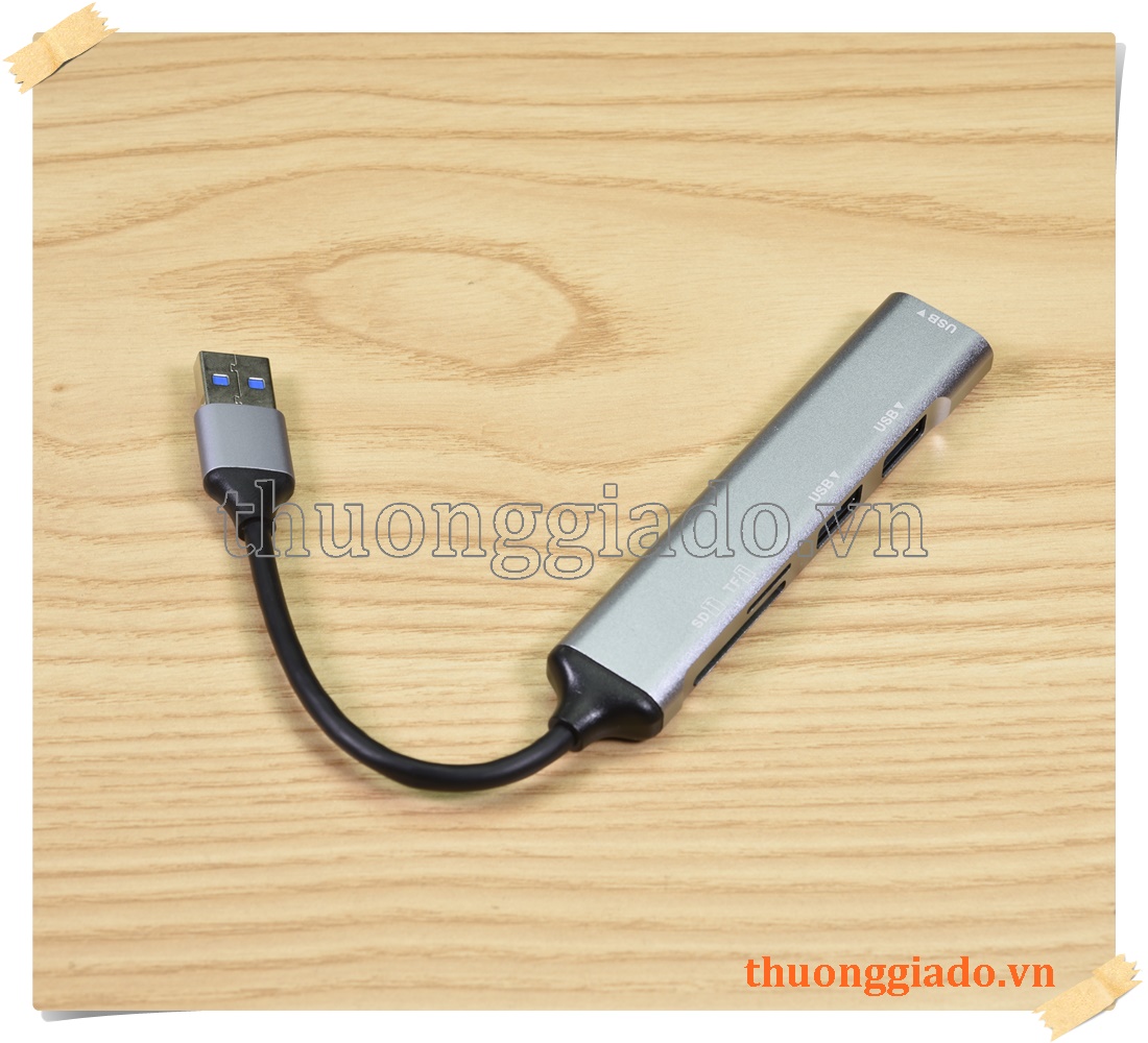 Bộ chuyển đổi đa chức năng 5 trong 1 từ USB-A ra 3 cổng USB3.0+SD+TF (usb hub)