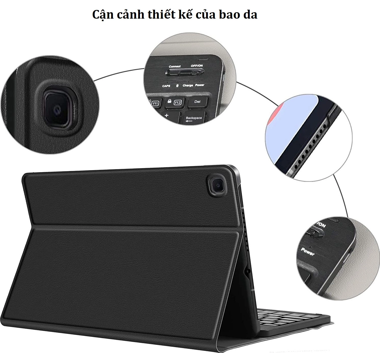 Bao da kèm bàn phím Samsung Galaxy Tab S6 Lite (kèm ngăn để bút s pen)