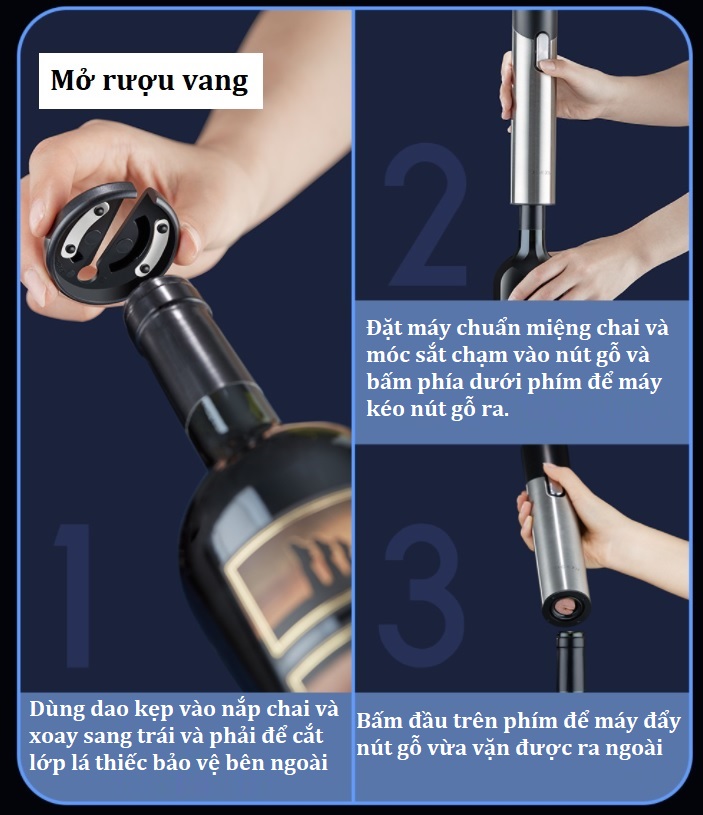Máy vặn mở nắp nút chai rượu vang và mở nắp chai bia Xiaomi Circle Joy CJ-EKPQ07