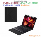 Bàn phím iPad Pro M1 11", iPad Pro 11 2018/2020, iPad Air 4 kèm bao da gấp góc tam giác